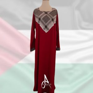 Abaya Keffieh rouge