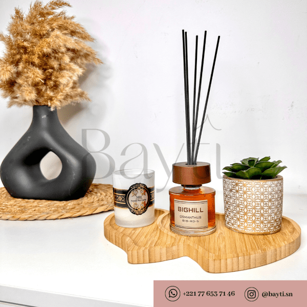 Plateau senteur double Coeur en bambou